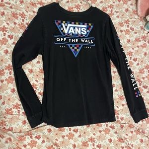 Vans black retro checkered long sleeve shirt
